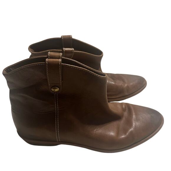 Michael Kors Ashton Leather Ankle Boot Women's Size 9.5 M Brown Bootie - Picture 1 of 9
